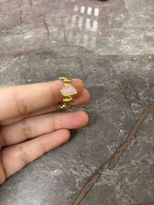 Anti tarnish Unique Gold Ring with Clear Stone