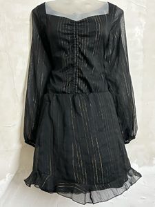 Pintresty Black &amp; Gold Striped Dress skirt &amp; top