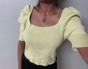 Green Puff Sleeve Top