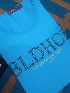 Blue Graphic Long Sleeve T-Shirt