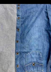 Stylish Blue Denim Cropped Shirt