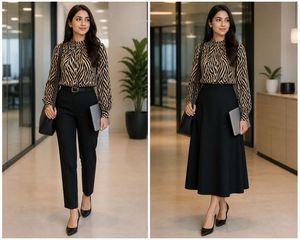 Zebra Print High Neck Blouse