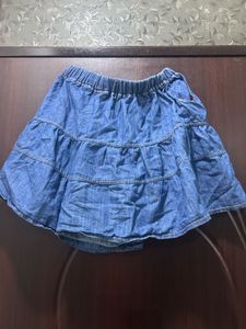 Denim Tiered Skirt