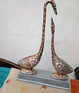 Decorative Brass Swan Pair Showpiece