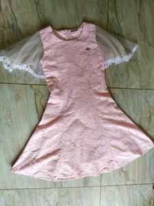 Pink Lace Trimmed Dress aesthetic Korean