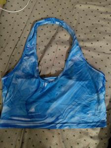 blue Halter neck top