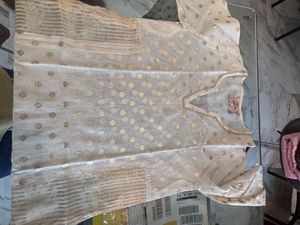 Elegant White Kurta with Foil Print
