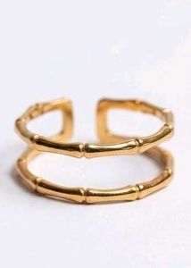 anti tarnish Bamboo Double Ring