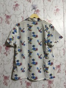 Vintage Floral Print Button-Up Shirt