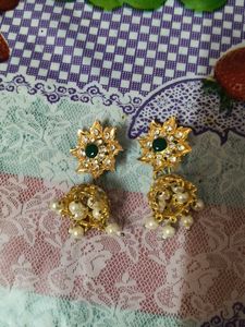 Green &amp; Gold Jewelry Set new traditional jewellery