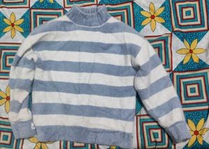Striped Fuzzy Knit Sweater