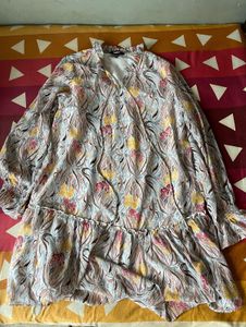 Floral Print Mini Dress with Ruffle Hem