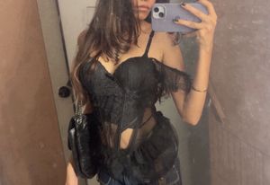 Lace Trim Corset with Garters
