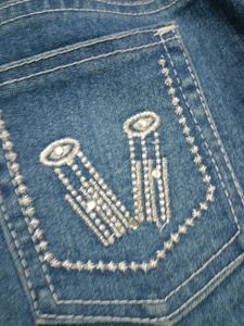 y2k Stylish Embellished Blue Jeans