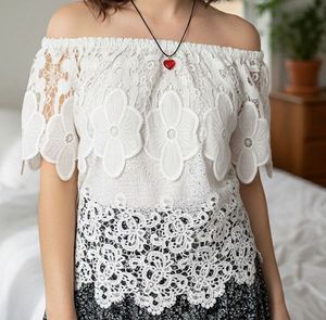 Lace Floral Off-Shoulder Top