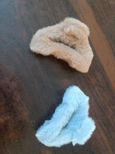 Faux Fur Scrunchies - Set of 2