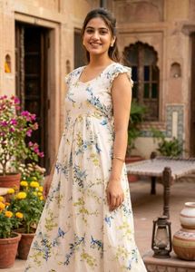 Elegant Floral Print Gown