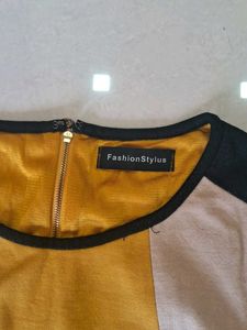 Chic Colorblock Long Sleeve Dress