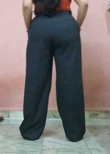 korean Charcoal Wide Leg Pants