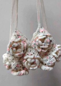 Boho Crochet Flower Shoulder Bag