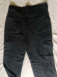 Black Cargo Denim Jeans