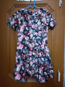 Floral Print Short Sleeve Dress