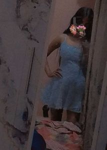 Light Blue Fuzzy Mini Dress