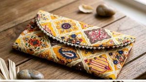 Boho Clutch with small beads.