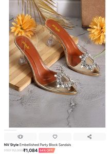 Sparkling Clear Block Heels