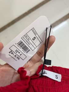 Smocked Off-Shoulder Red Top