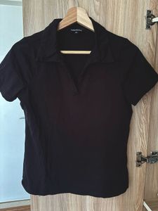 Classic Black Short Sleeve Polo Top