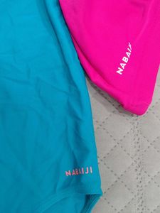 Nabaiji Blue One Piece Swimsuit &amp; Pink Cap