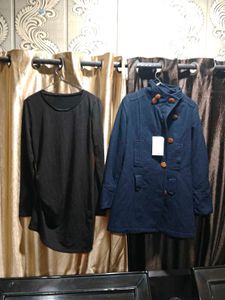 Stylish winter navy blue 🔵 coat and dress free