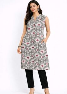 Sleeveless Printed Kurta