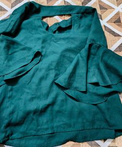 Emerald Green Embroidered Blouse