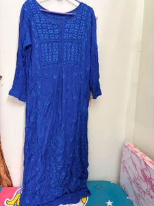 Navy Blue 3 D premium  chikankari kurti