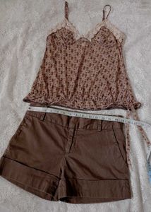 Brown Cami & Shorts Set