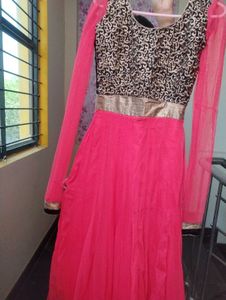 Elegant Pink Anarkali Gown