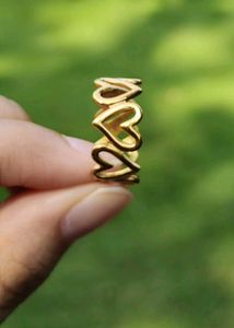 Anti Tarnish Heart Shaped Adjustable Ring