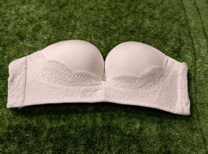 Strapless Lace Trim Bra