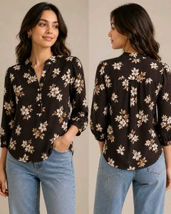 Floral Print Button-Up top