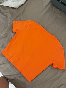 Vibrant Orange Cropped T-Shirt
