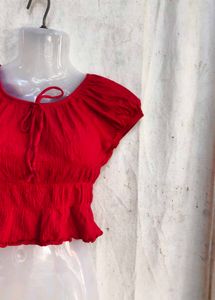 chic red crop top