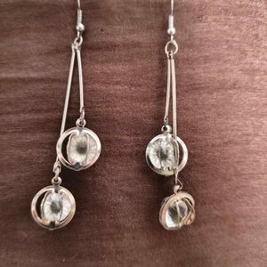 Elegant Dangle Earrings with Clear Gems
