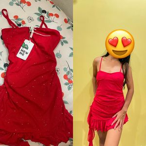Sparkly Red Mini Dress