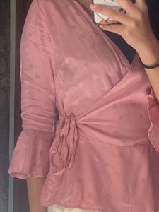 Pink Wrap around top