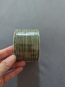 New Green & Gold Bangle Set of 26 bangles