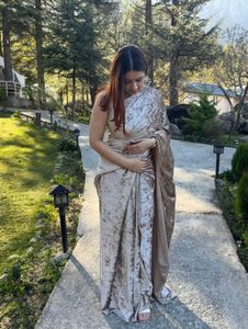 Ready to wear(stitched)velvet mist saree