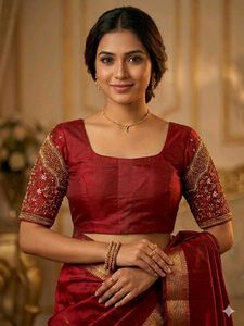Maroon Aari work Maggam blouse
