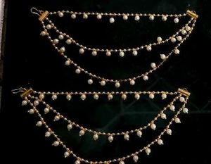 Traditional Indian Earrings and Chain Set